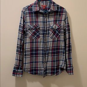Flannel button up top